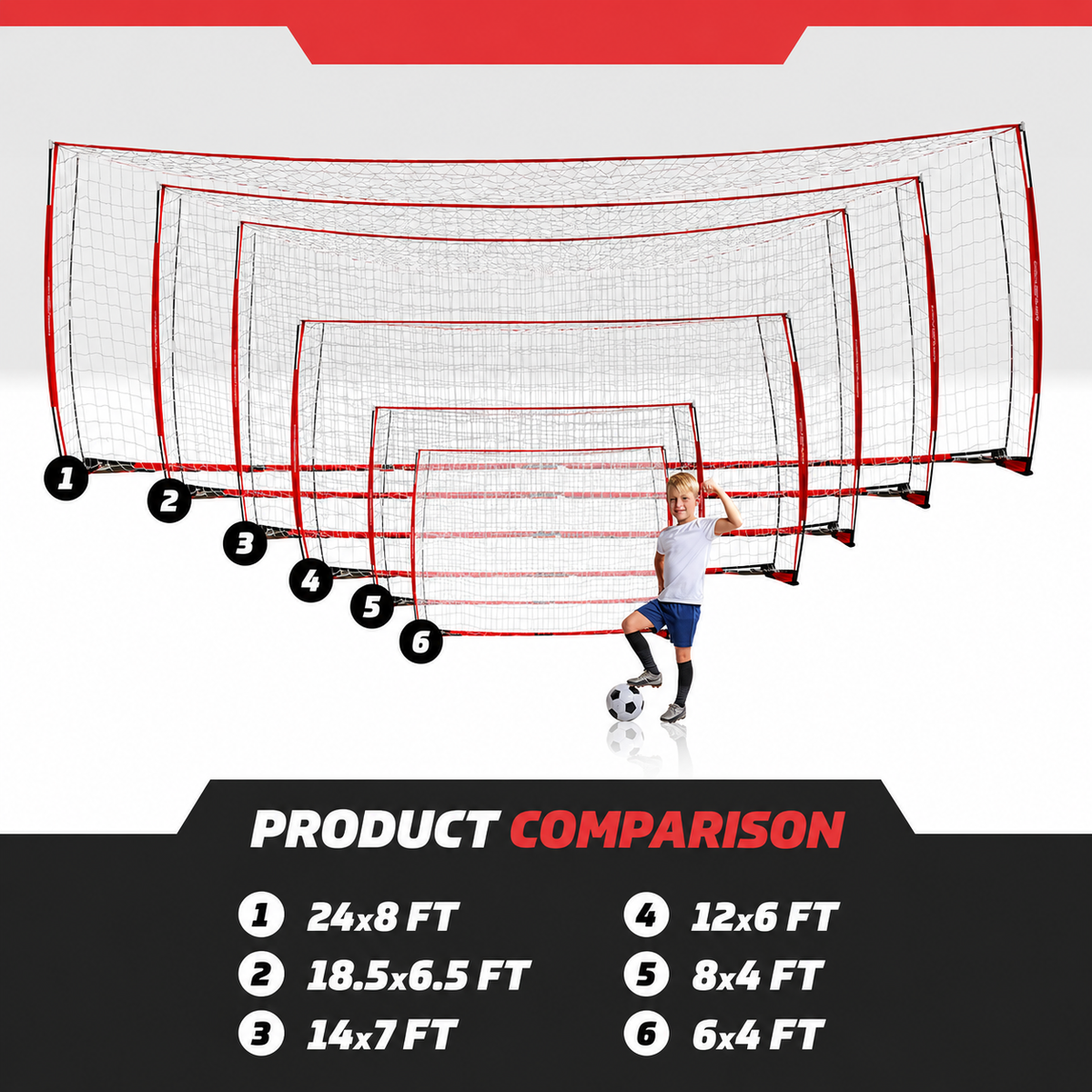 12 x 6 FT Portable Futsal Soccer Goal with Carrying Bag