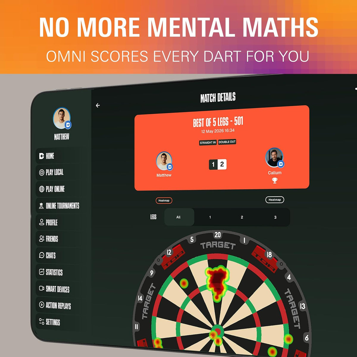 Omni Auto Scoring Camera System Surround LED Light | Automatic Scorer, Magnetic Dartboard Ring Lighting, Records Dart Scores, Fits All Dartboards | Ultimate Home Bundle