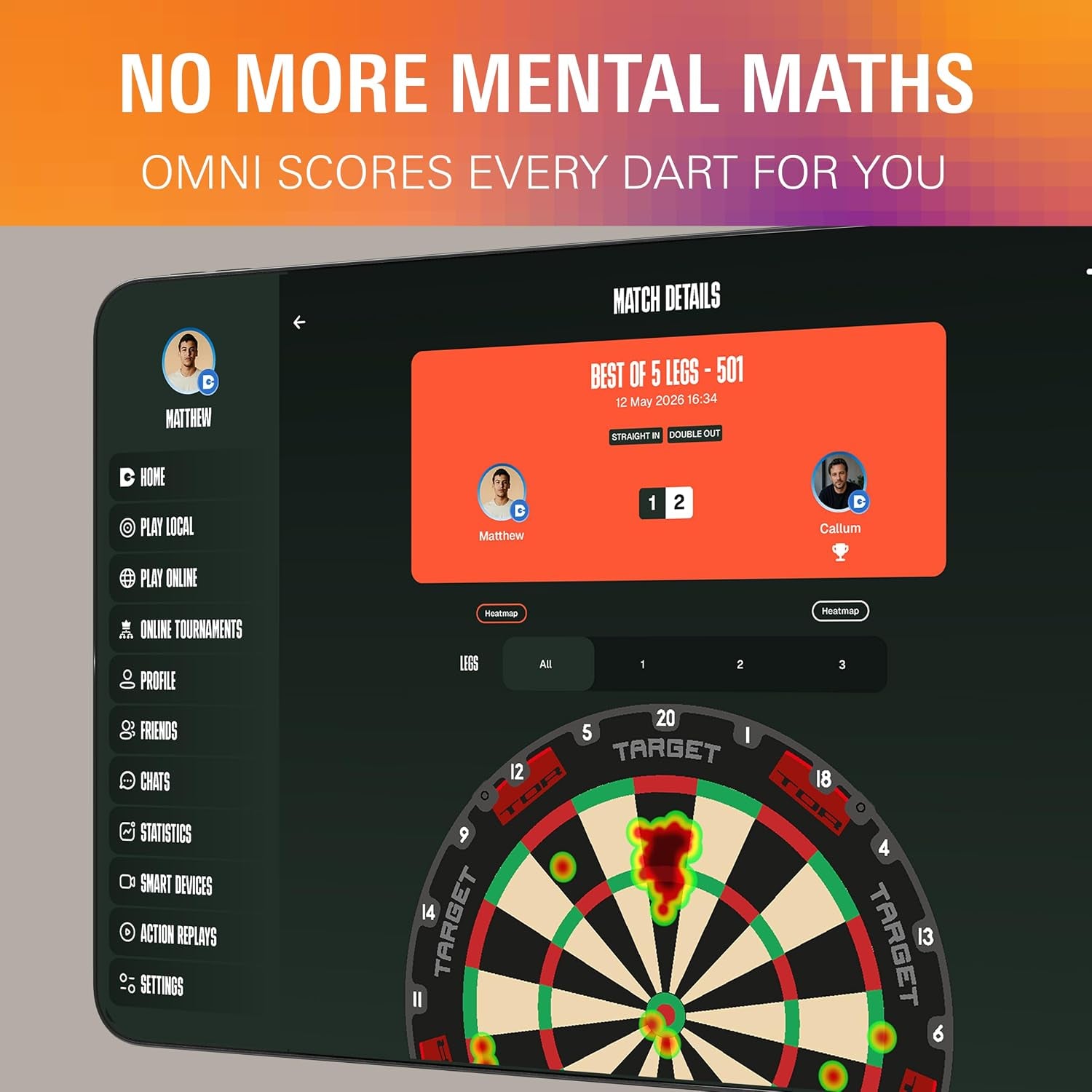 Omni Auto Scoring Camera System Surround LED Light | Automatic Scorer, Magnetic Dartboard Ring Lighting, Records Dart Scores, Fits All Dartboards | Ultimate Home Bundle
