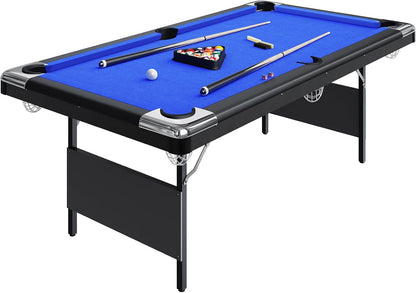 6 or 7 Ft Billiards Table, Portable Billiards Tables, Pool Tables for Full Size, Pool Table Set for Family Game Room, Adult Rrec Room, Basements, Man Cave or Garage