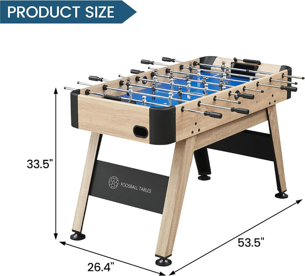 54 Inch Full Size Foosball Table, Soccer Table Game for Kids and Adults, Arcade Table Soccer for Home, Indoor Game Room Sport, Easy Assembly.