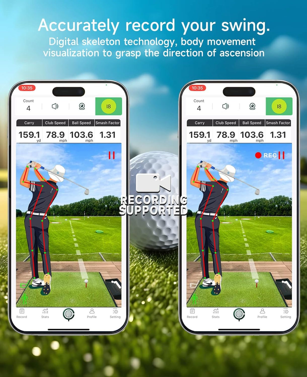 Portable Golf Launch Monitor Pro X1 Plus, Simulators for Home & Training, Mobile Launch Monitor for Golf Swing Analysis, Tracker & Swing Analyzer, Indoor Outdoor Use, up to 12 Hours Battery Life.