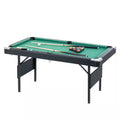 65.75 In. Green Portable Pool Table Game Billiard Table - Includes Full Set of Balls 1 Brush 1 Triangle Rack 2 Chalk