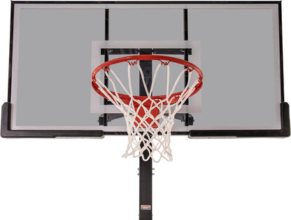 Height Adjustable In-Ground Basketball Hoop with Tempered Glass Backboard, Pro-Style Breakaway Rim & Backboard Pad