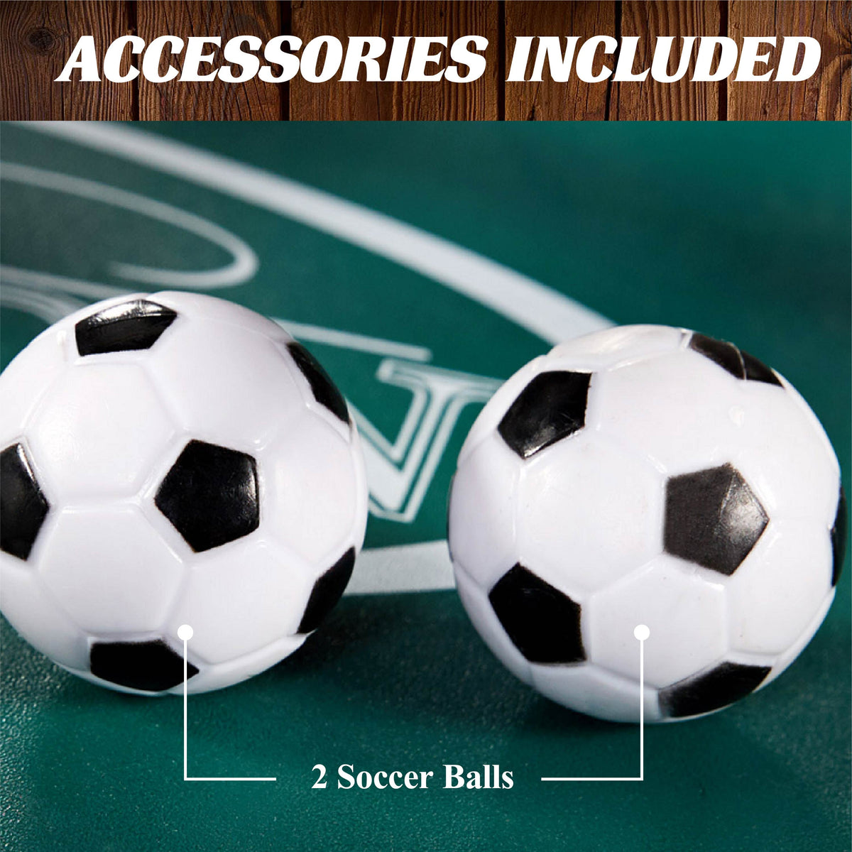 58” Richmond Foosball Table Competition Size, Soccer, Accessories Included, Brown/Black by