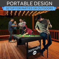 6-Ft Folding Pool Table - 76 Inch Foldable Billiard Game Table for Kids and Adults W/Accessories, Includes 2 Cues, Brush, Ball Triangle & 2 Chalk - SLPLTB76 (SLPLTB76.5)