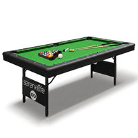 6-Ft Folding Pool Table - 76 Inch Foldable Billiard Game Table for Kids and Adults W/Accessories, Includes 2 Cues, Brush, Ball Triangle & 2 Chalk - SLPLTB76 (SLPLTB76.5) — Studio Shot