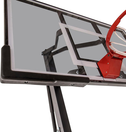 Height Adjustable In-Ground Basketball Hoop with Tempered Glass Backboard, Pro-Style Breakaway Rim & Backboard Pad