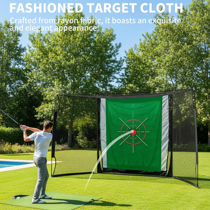 Golf Net,Golf Impact Screen,Golf Simulator Enclosure,11X8Ft Golf Hitting Cage,Equipped with Blank Simulator Screen and Green Target Cloth(Projector Not Included)