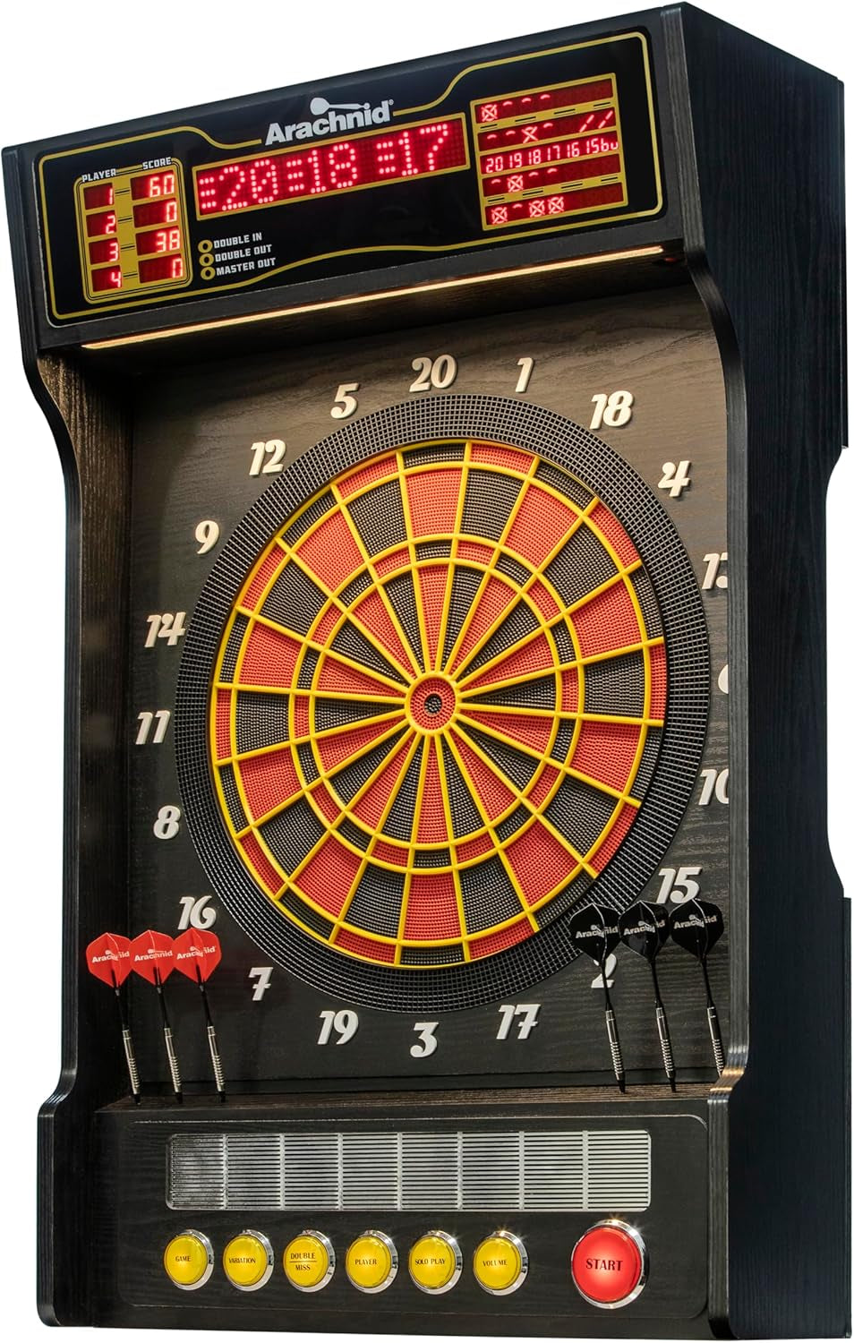 Cricket Pro Dartcade Electronic Dartboard Set, 15.5” Regulation Soft Tip Board, Arcade‑Style LED Scoring, Voice Callouts, 41 Games/323 Variations, up to 16 Players