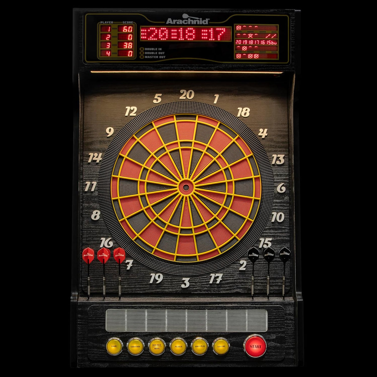 Cricket Pro Dartcade Electronic Dartboard Set, 15.5” Regulation Soft Tip Board, Arcade‑Style LED Scoring, Voice Callouts, 41 Games/323 Variations, up to 16 Players