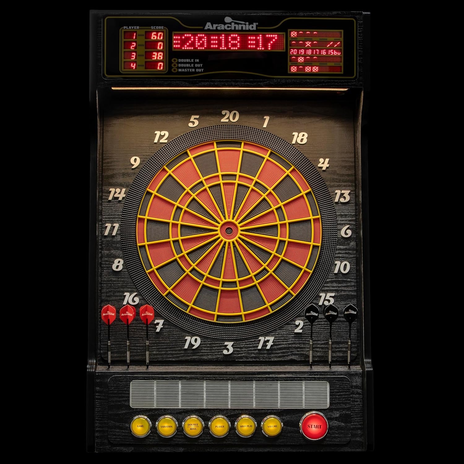 Cricket Pro Dartcade Electronic Dartboard Set, 15.5” Regulation Soft Tip Board, Arcade‑Style LED Scoring, Voice Callouts, 41 Games/323 Variations, up to 16 Players