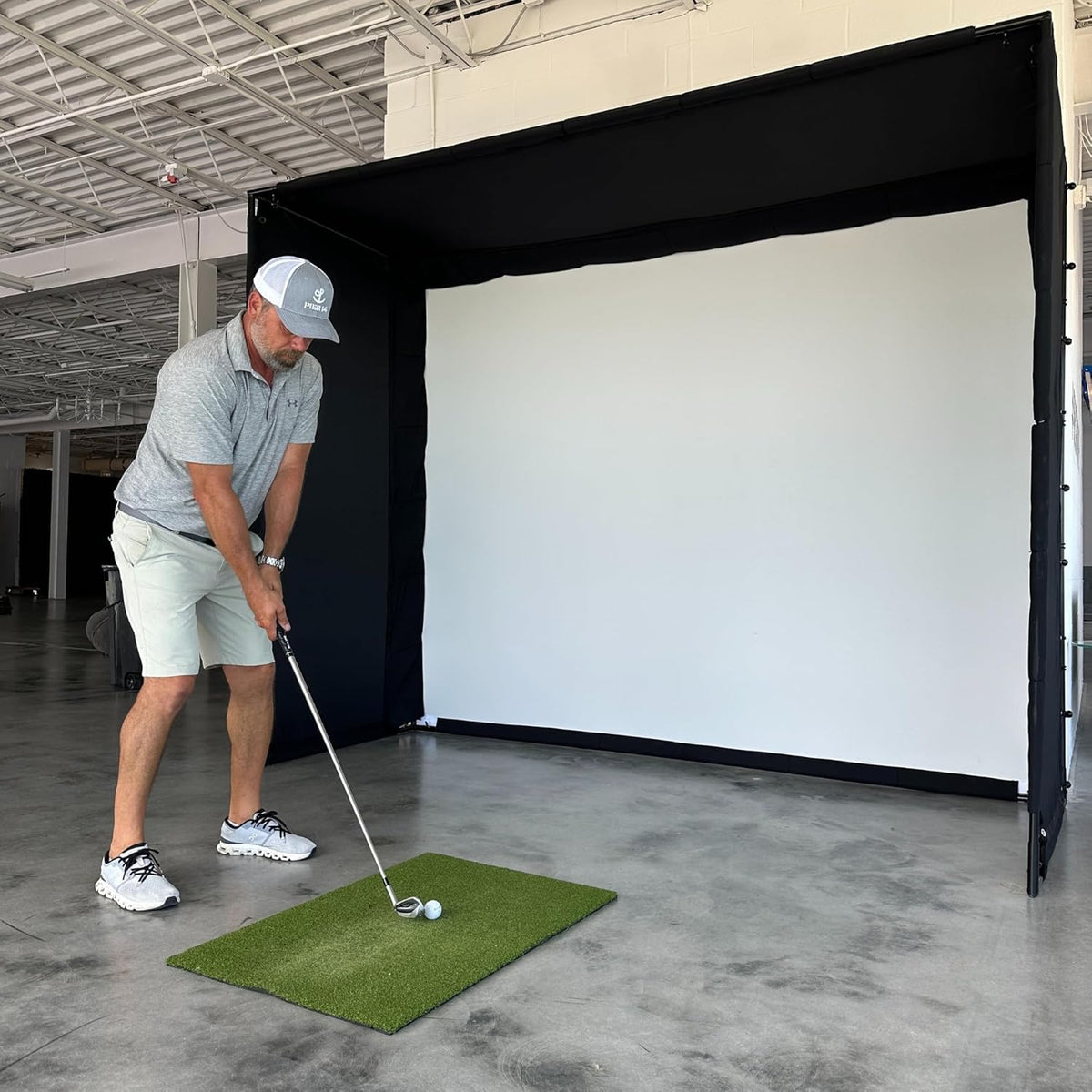 Golf Simulator Enclosure Kit – Choose 8X8 Ft, 10X8 Ft, or 12X8 Ft – Complete Frame + Enclosure + HD Impact Screen (Home Indoor/Outdoor Practice)