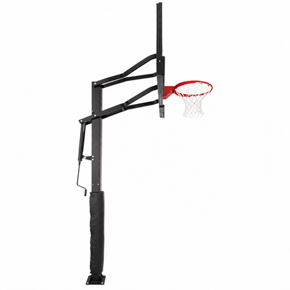60-Inch Adjustable Outdoor Basketball Hoop with Tinted Tempered Glass Backboard