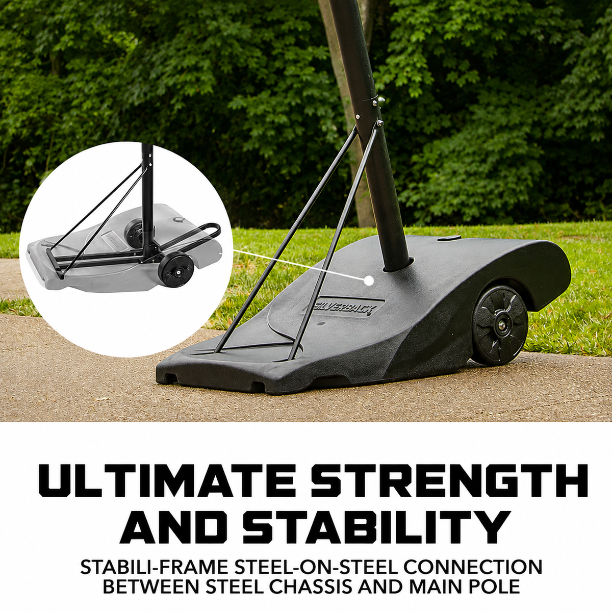 Adjustable Portable Outdoor Basketball Hoop with Steel Base