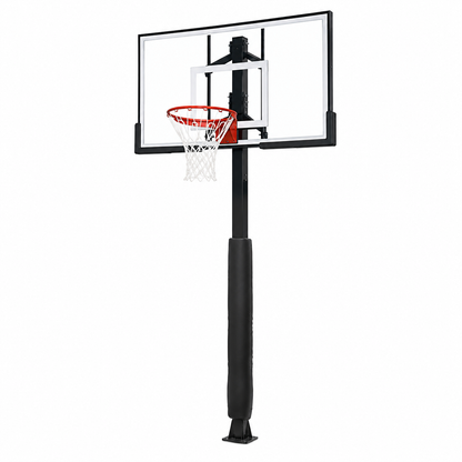 60-Inch Adjustable Outdoor Basketball Hoop with Tinted Tempered Glass Backboard
