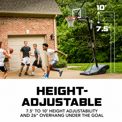 Adjustable Portable Outdoor Basketball Hoop with Steel Base