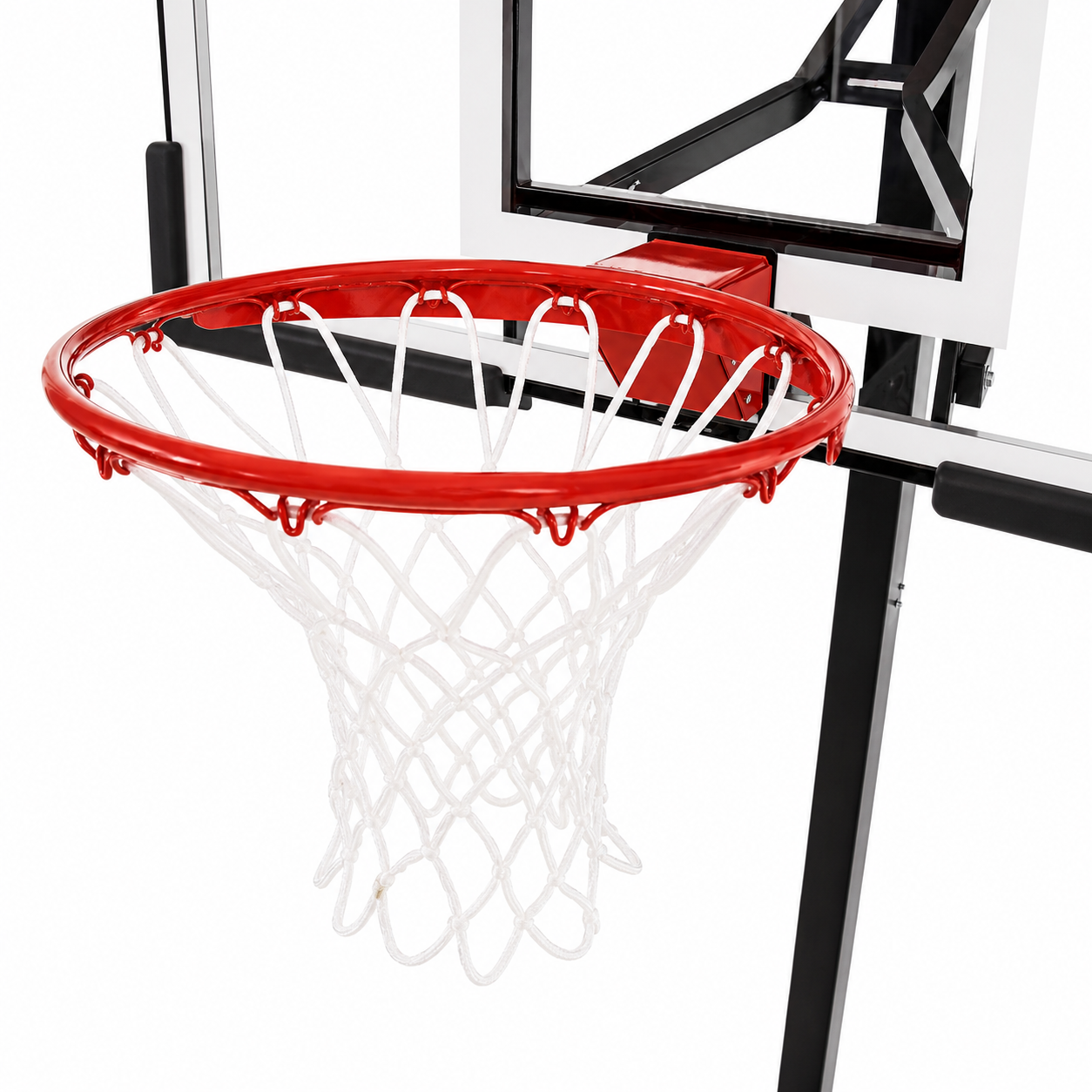 60-Inch Adjustable Outdoor Basketball Hoop with Tinted Tempered Glass Backboard