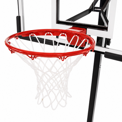 60-Inch Adjustable Outdoor Basketball Hoop with Tinted Tempered Glass Backboard
