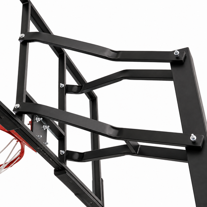 60-Inch Adjustable Outdoor Basketball Hoop with Tinted Tempered Glass Backboard