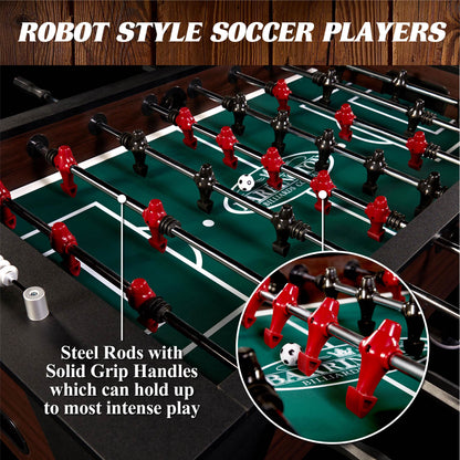 58” Richmond Foosball Table Competition Size, Soccer, Accessories Included, Brown/Black by
