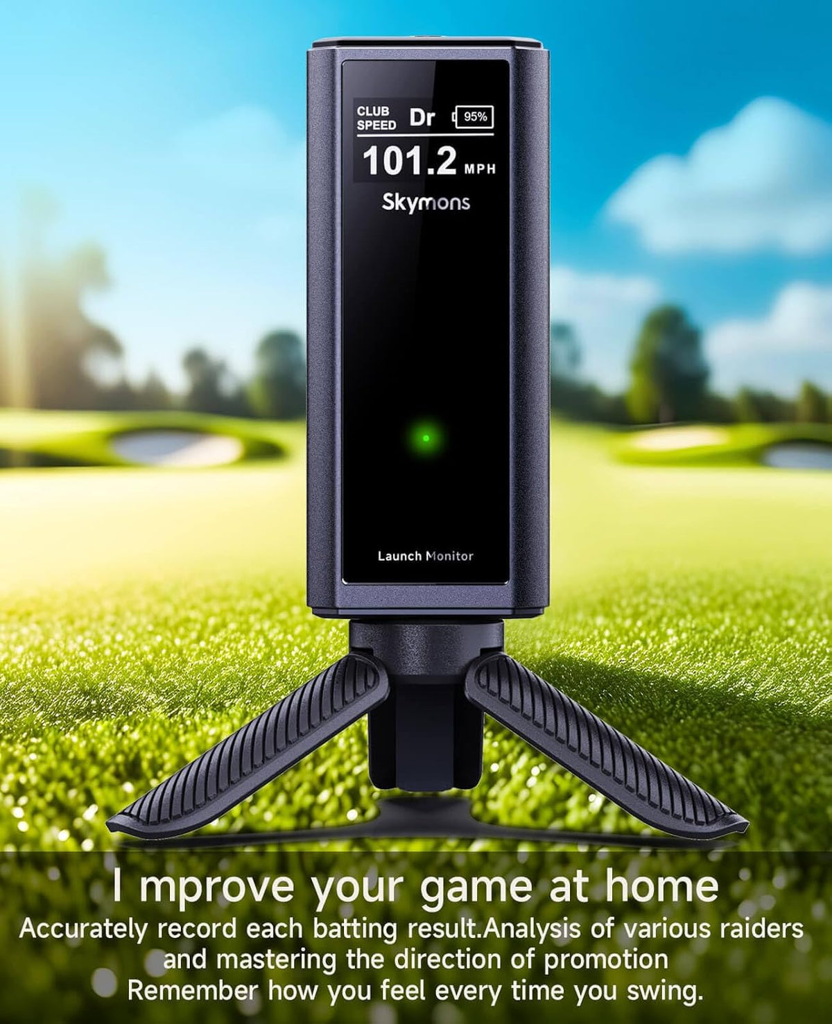 Portable Golf Launch Monitor Pro X1 Plus, Simulators for Home & Training, Mobile Launch Monitor for Golf Swing Analysis, Tracker & Swing Analyzer, Indoor Outdoor Use, up to 12 Hours Battery Life.