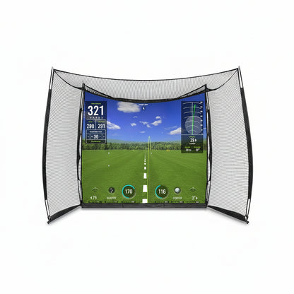 Golf Net,Golf Impact Screen,Golf Simulator Enclosure,11X8Ft Golf Hitting Cage,Equipped with Blank Simulator Screen and Green Target Cloth(Projector Not Included)