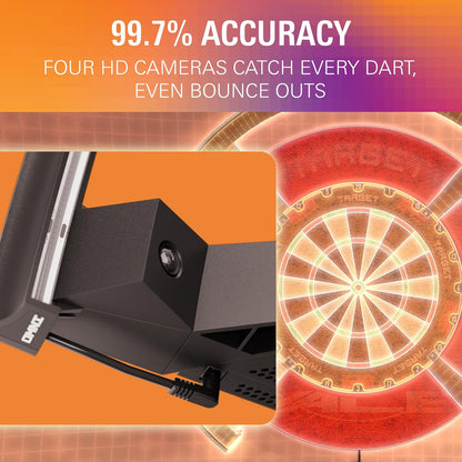 Omni Auto Scoring Camera System Surround LED Light | Automatic Scorer, Magnetic Dartboard Ring Lighting, Records Dart Scores, Fits All Dartboards | Ultimate Home Bundle