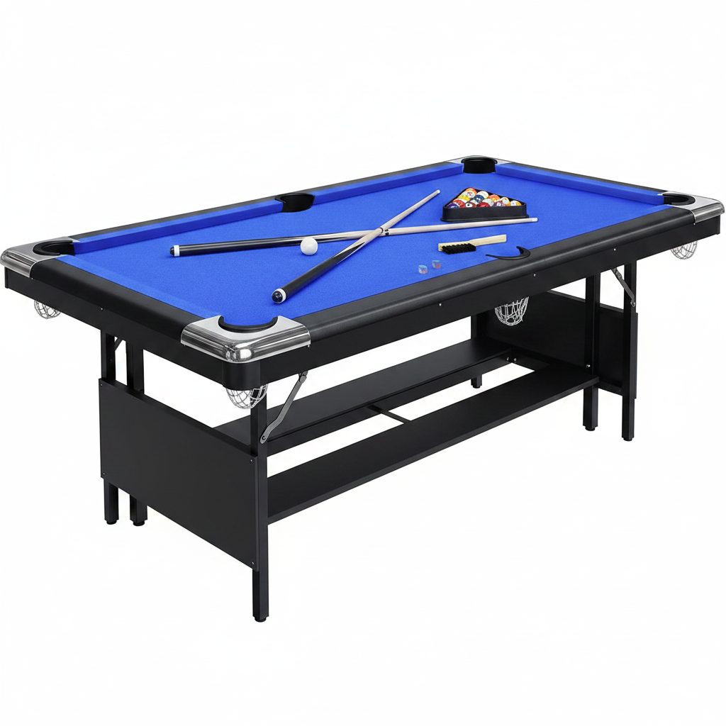 6 or 7 Ft Billiards Table, Portable Billiards Tables, Pool Tables for Full Size, Pool Table Set for Family Game Room, Adult Rrec Room, Basements, Man Cave or Garage