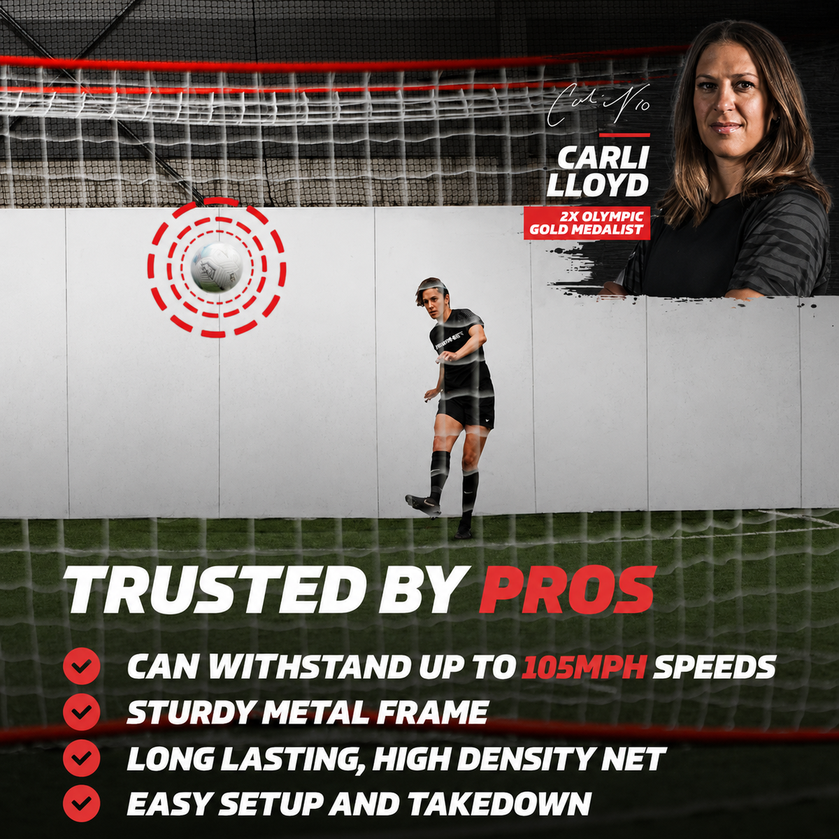 12 x 6 FT Portable Futsal Soccer Goal with Carrying Bag